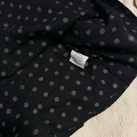 Tulip Brand Polka Dot Button Down Up A Line Flowy Blouse Top Shirt Medium - Picture 7 of 8